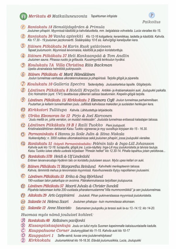 Sjostadens julhem Merikaupungin joulukodit 2025 lista suom